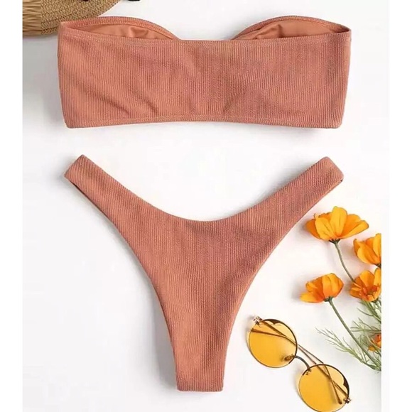 Luxee Ville Sasha Ribbed Bandeau Bikini Set - Picture 3 of 3